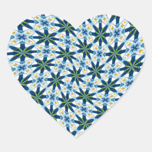 Adesivo Coração Abstrato Lily Flowers