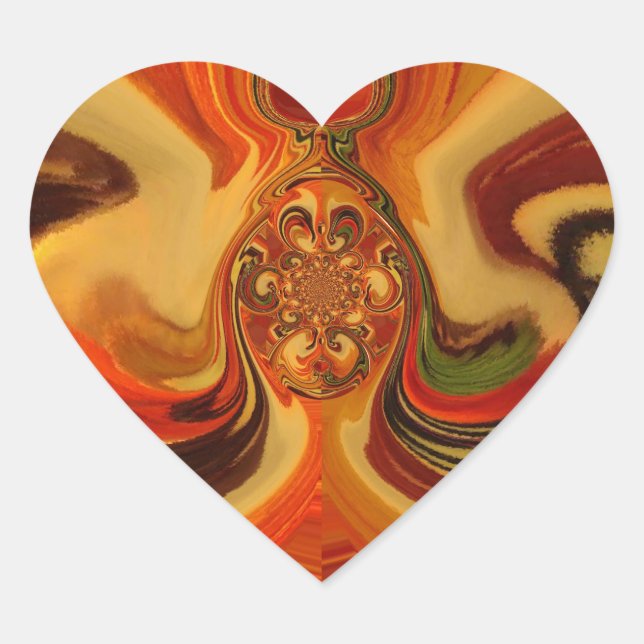 Adesivo Coração Abstrato, rodopia com o Teardrop Center Art Impres (Frente)