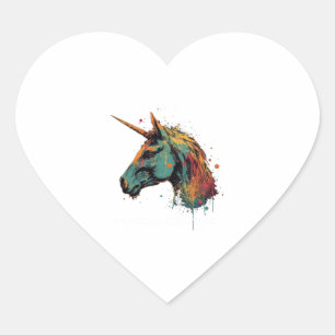Adesivo Coração Abstrato Unicorn