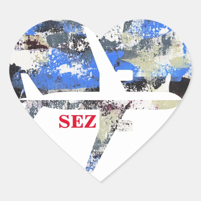 Adesivo Coração Abstrato voador por Michael Moffa (Frente)