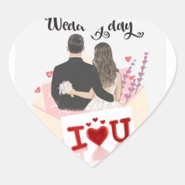 Adesivo Coração "Adoro Convite.