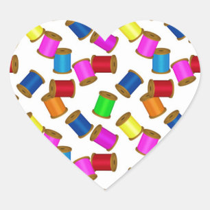 Adesivo Coração Adoro costurar - SRF