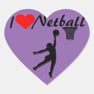 Adesivo Coração Adoro Imagem de Netball