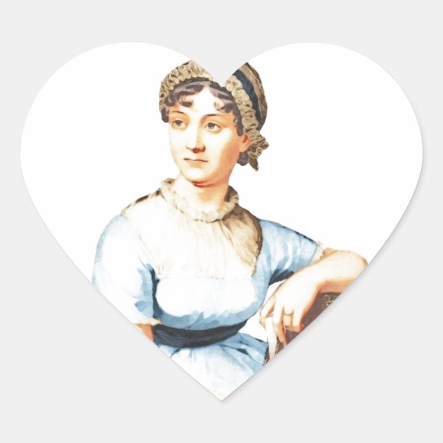 Adesivo Coração Adoro Jane Austen Sticker (Frente)