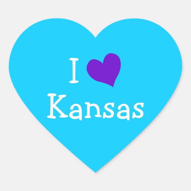 Adesivo Coração Adoro Kansas (Frente)