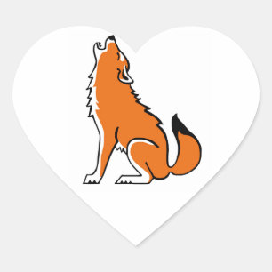 Adesivo Coração Adoro o Red WOLVES - Vida Selvagem - Natureza -