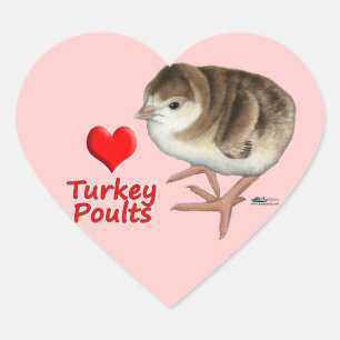 Adesivo Coração Adoro Poults Turcos!