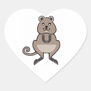 Adesivo Coração Adoro QUOKAS - Vida selvagem - Marsupial - Naturez