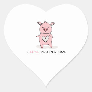 Adesivo Coração Adoro-Te O Pig Time Classic Heart Sticker