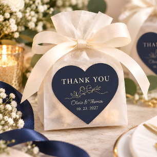 Adesivo Coração Agradecimento Casamento Pássaros de Amor Azul Mari
