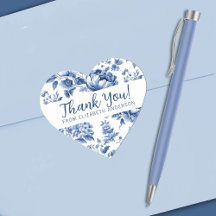 Agradecimento Floral de Rosa Vintage Azul Elegante