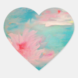 Adesivo Coração Água Flor
