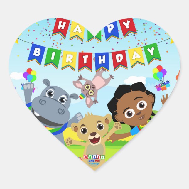 Adesivo Coração Akili & Friends Sticker 2 (Frente)