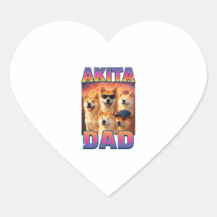 Adesivo Coração Akita