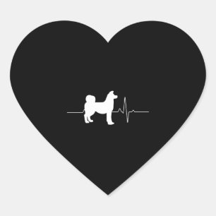 Adesivo Coração Akita Heartbeat