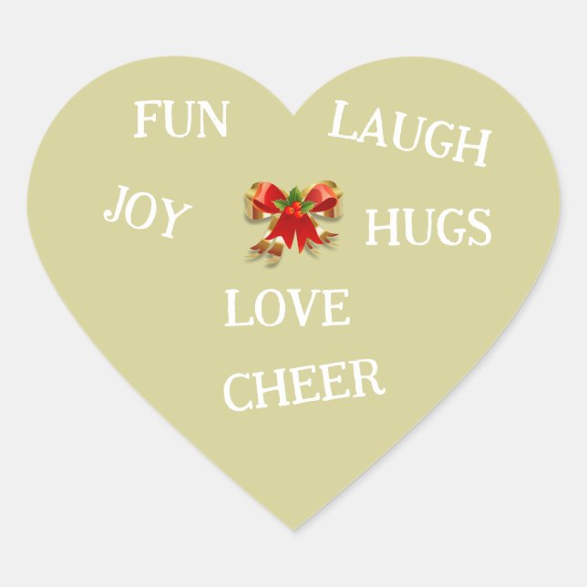 Adesivo Coração Alegria do Vinheta de Natal (Frente)