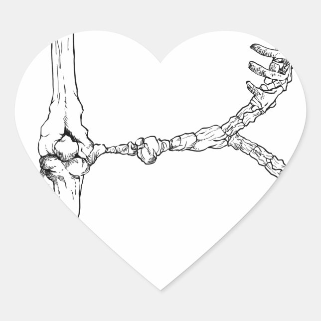 Adesivo Coração Alphabet Bone - Letra B (Frente)