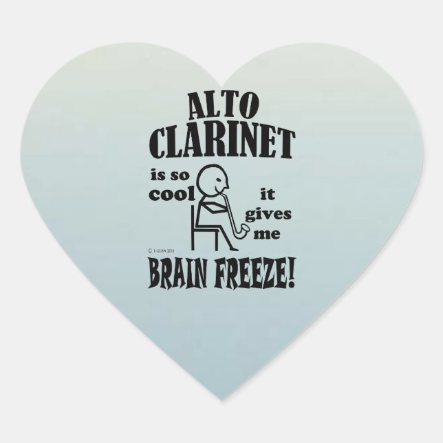 Adesivo Coração Alto Clarinet, Vinheta Cardíaca Congelada Cerebral (Frente)