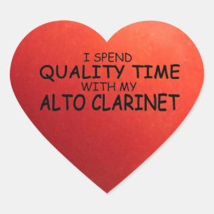 Adesivo Coração Altura de Qualidade Alto Clarinet Heart Sticker