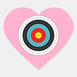 Adesivo Coração Alvo de Arqueiros Esportivos no Coração Cor-de-Ros
