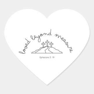 Adesivo Coração Amado além da medida Sticker Christian Faith Bíbli