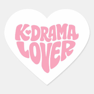 Adesivo Coração Amante de Kdrama Tipografia Minimalista Moderna Ro