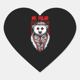 Adesivo Coração Amante de os animais Polar Design A Engraçado Do U