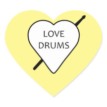 Ame Drums Heart Stickers (pacote de 20)