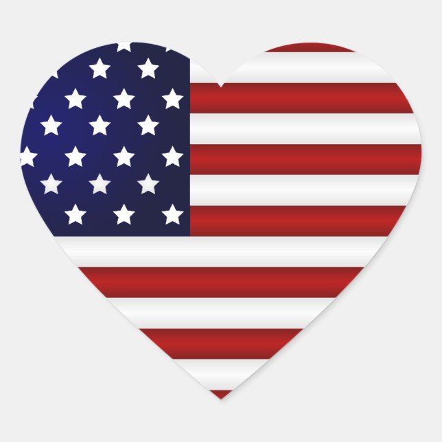 Adesivo Coração American Flag Heart Sticker (Frente)