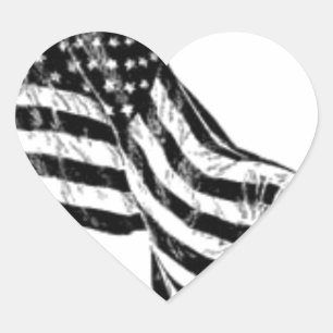 Adesivo Coração American Flag Sketch
