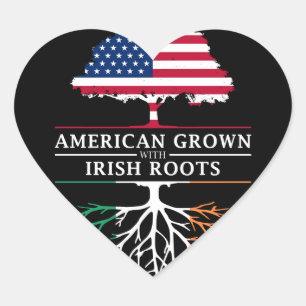 Adesivo Coração American Grown com Irish    RootsIreland Design