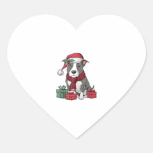 Adesivo Coração American Pit Bull Terrier Dog Fatos de Natal Sa