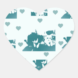 Adesivo Coração Amigos Felinos.