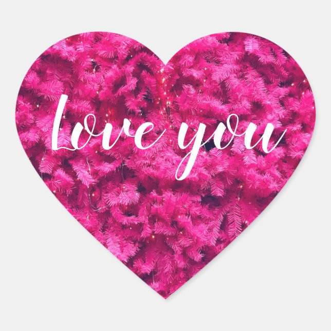 Adesivo Coração Amo-te os palitos do coração modernos, brilhante (Frente)