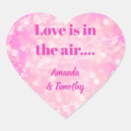 Adesivo Coração Amor Bokeh Rosa no ar casal