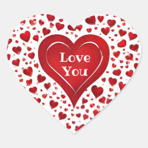 Adesivo Coração Amor Branco E Vermelho Bonito