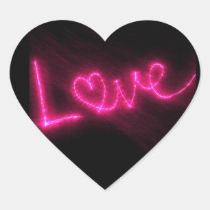 Adesivo Coração amor coração néon rosa-rosa-brasa