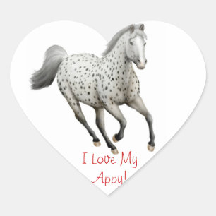 Adesivo Coração Amor do cavalo do Appaloosa customizável