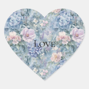 Adesivo Coração Amor Floral Romântico Púrpura