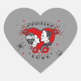 Adesivo Coração amor monstro rockabilly frankenstein valentine