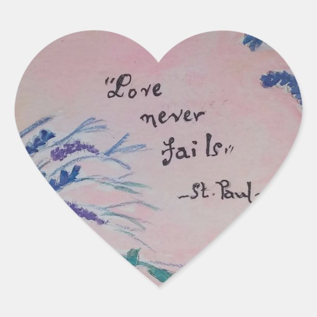 Adesivo Coração amor nunca falha (Frente)