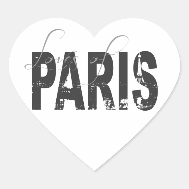 Adesivo Coração Amores de Paris (Frente)
