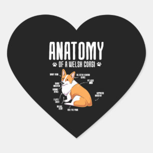Adesivo Coração Anatomia De Um Galês Corgi