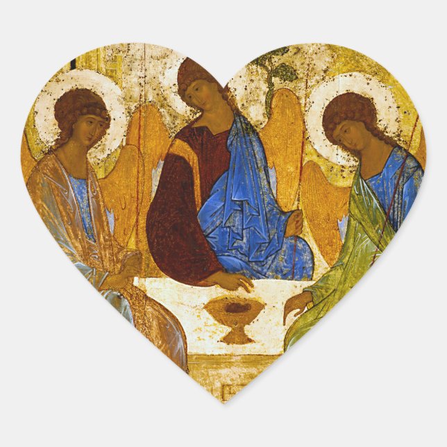 Adesivo Coração Andrei Rublev , “ Holy Trinity ” (Frente)