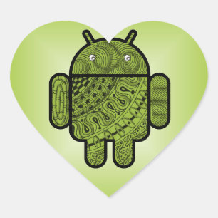 Adesivo Coração Android™ Pancho Doodle
