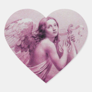 Adesivo Coração ÂNGULO BRINCANDO LYRA SOBRE AS NUVENS, coração