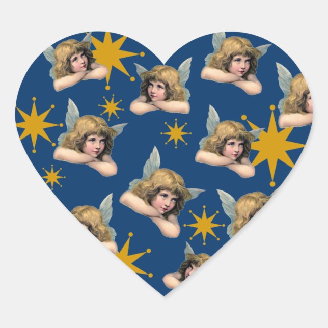 Adesivo Coração Ângulos e estrelas de safra (Frente)