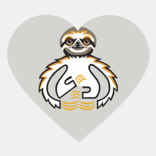 Adesivo Coração Animais selvagens - adoro SLOTHS - Natureza - Ecol