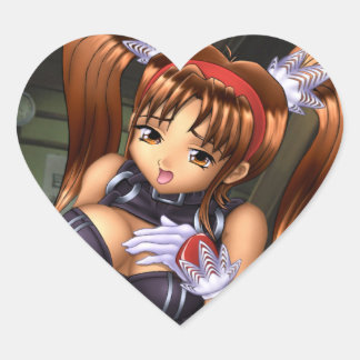 Adesivo Coração Anime Girl - Amor