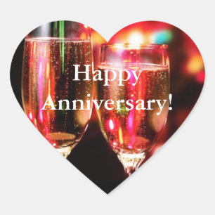 Adesivo Coração Aniversário feliz da celebração!